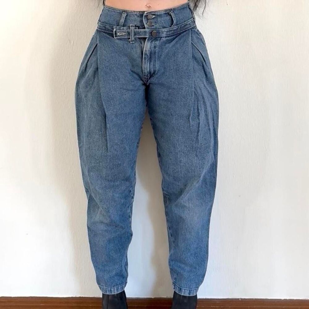 Vintage Cap Farrat 80s Barrel Balloon Parachute Jeans pleated high waist Sz 7